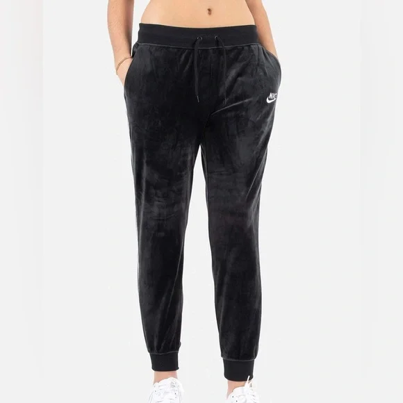 WOMENS NIKE NSW VELOUR HERITAGE PANTS - Picture 2 of 14